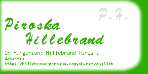 piroska hillebrand business card